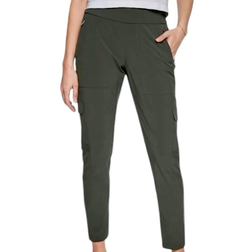Athleta Jogger Pants Slim Cargo Ankle Athleisure Olive Green Women’s Size 12